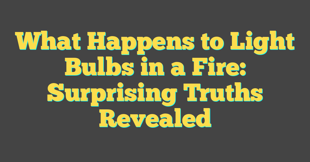 What Happens to Light Bulbs in a Fire: Surprising Truths Revealed